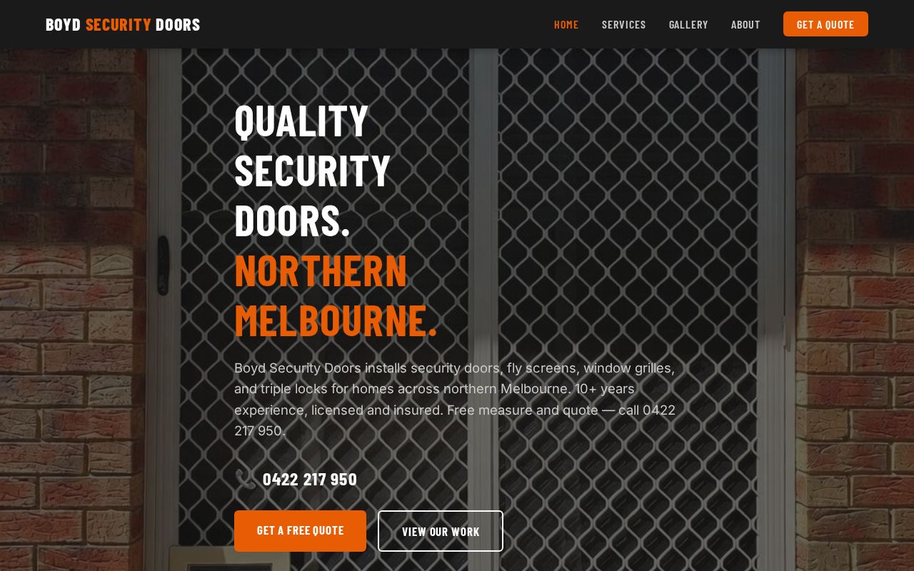 Boyd Security Doors website screenshot