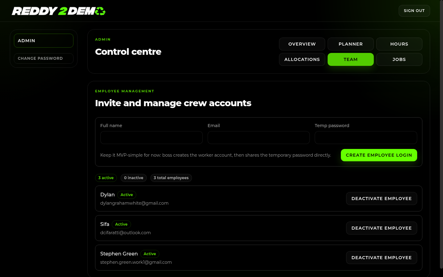 Team management