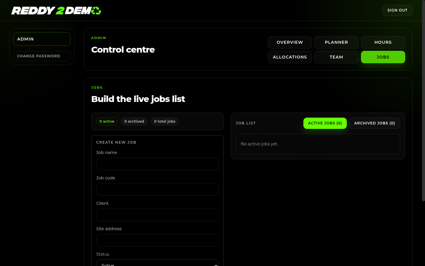 Jobs management